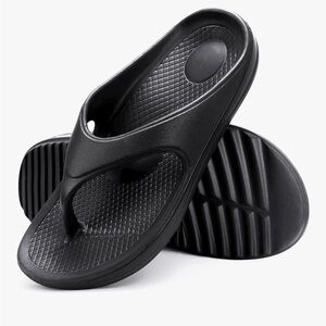 New Orthopedic Flip Flops Soft Recovery Sandals Shoes Arch Support Black 7.5 8